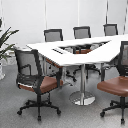 Mesh & PU Leather Office Chair with Adjustable Height & Tilt — alternate angle