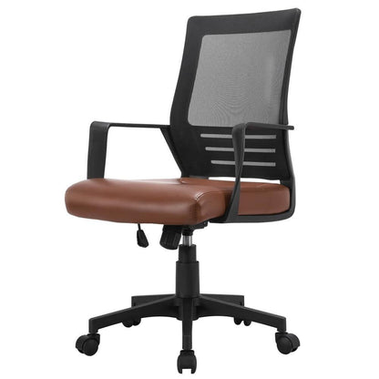 Mesh & PU Leather Office Chair with Adjustable Height & Tilt — lifestyle view