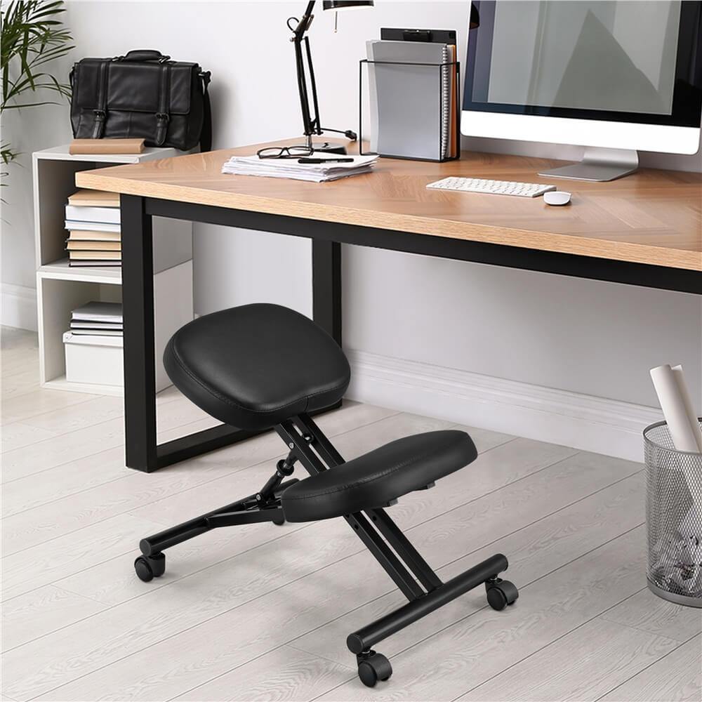 Ergonomic Kneeling Chair with Adjustable Tilt & Mute Casters — front view