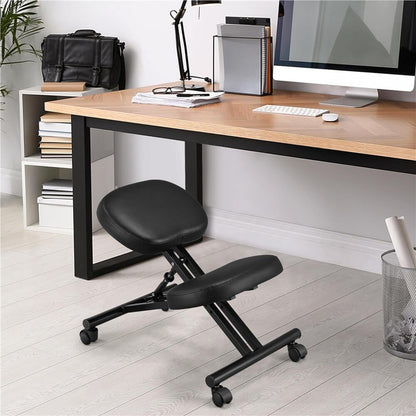 Ergonomic Kneeling Chair with Adjustable Tilt & Mute Casters — front view