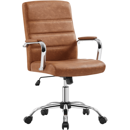 PU Leather Office Chair with Adjustable Height & Rocking Tilt — front view