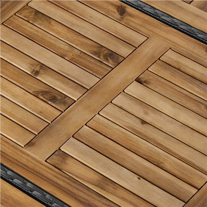 7-Piece Outdoor Bar Set with Acacia Wood Table & Rattan Chairs — lifestyle view