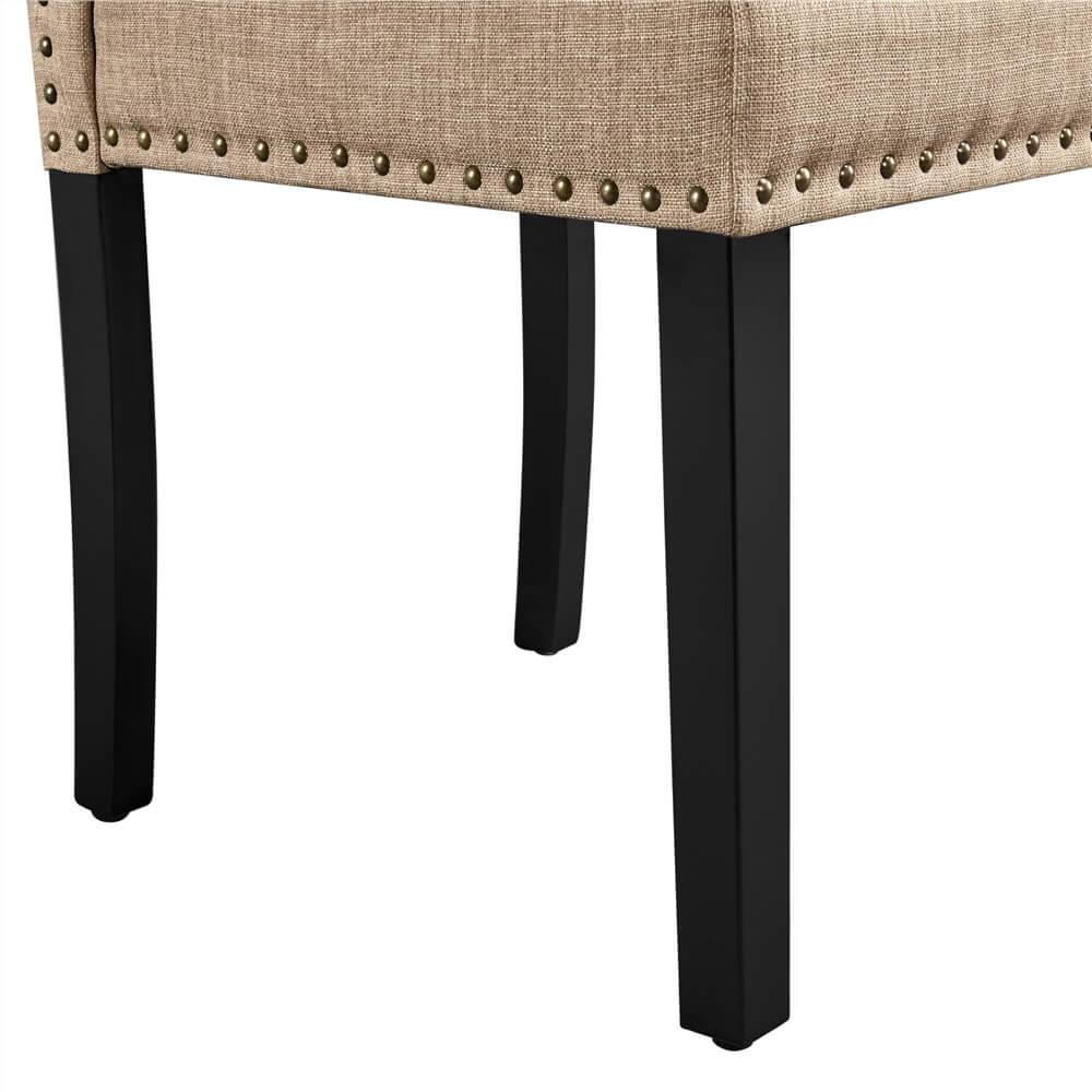 Upholstered Dining Chairs, Set of 6, with Nailhead Trim — front view