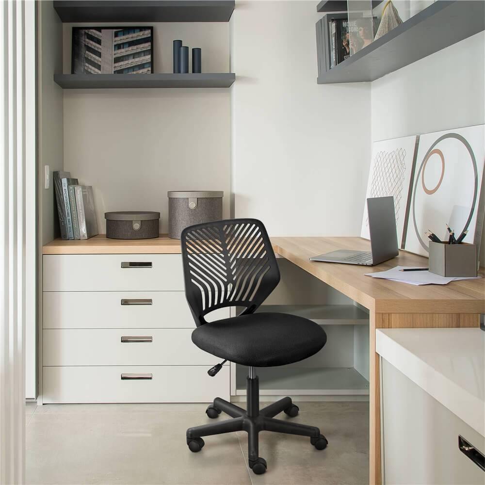 Armless Teen Desk Chair with Breathable Mesh & Adjustable Height — front view