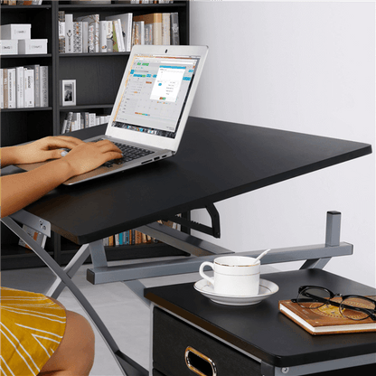 Drafting Desk & Stool Set with Adjustable Tilt, up to 60° — alternate angle