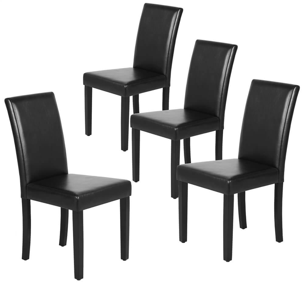 PU Cushion Dining Chairs, Set of 4, Easy to Clean — alternate angle