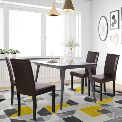 PU Cushion Dining Chairs, Set of 4, Easy to Clean — front view