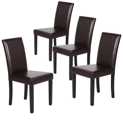 PU Cushion Dining Chairs, Set of 4, Easy to Clean — side view