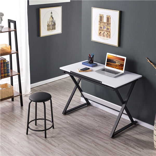 Brennware 41.7-Inch Adjustable Drafting Table Sliding Pencil Ledge – side view