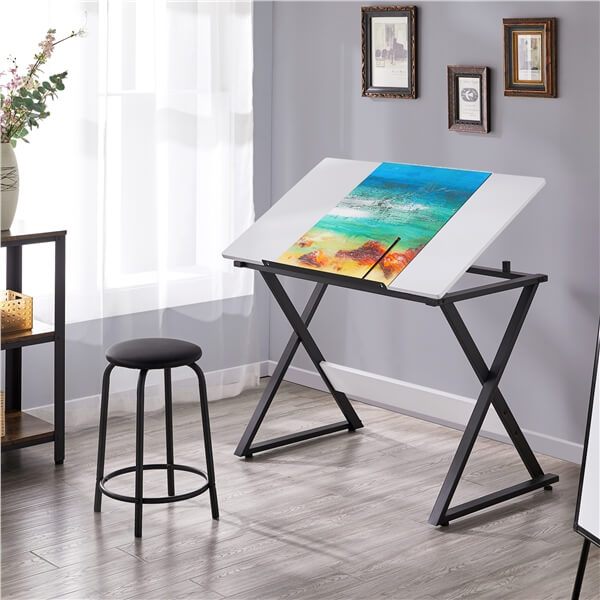 41.7-Inch Adjustable Drafting Table with Sliding Pencil Ledge — front view