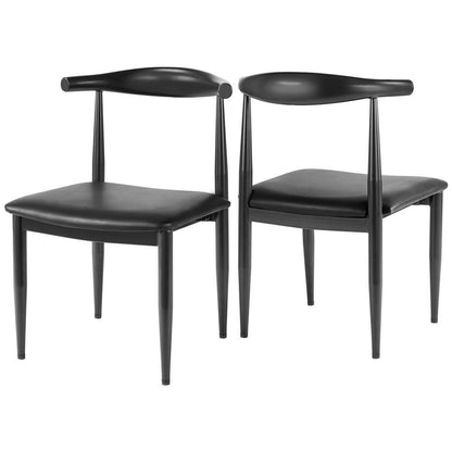 Modern Upholstered Dining Chairs, Set of 2, Soft Cushion — side view