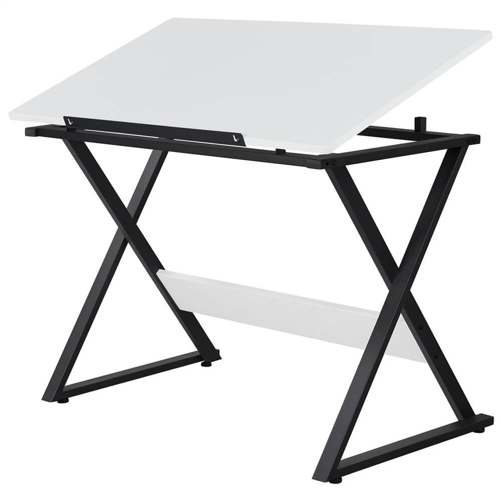 41.7-Inch Adjustable Drafting Table with Sliding Pencil Ledge — side view