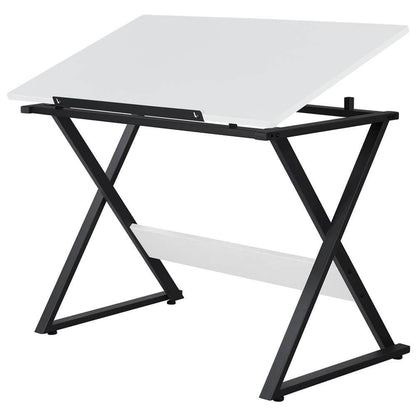 41.7-Inch Adjustable Drafting Table with Sliding Pencil Ledge — side view