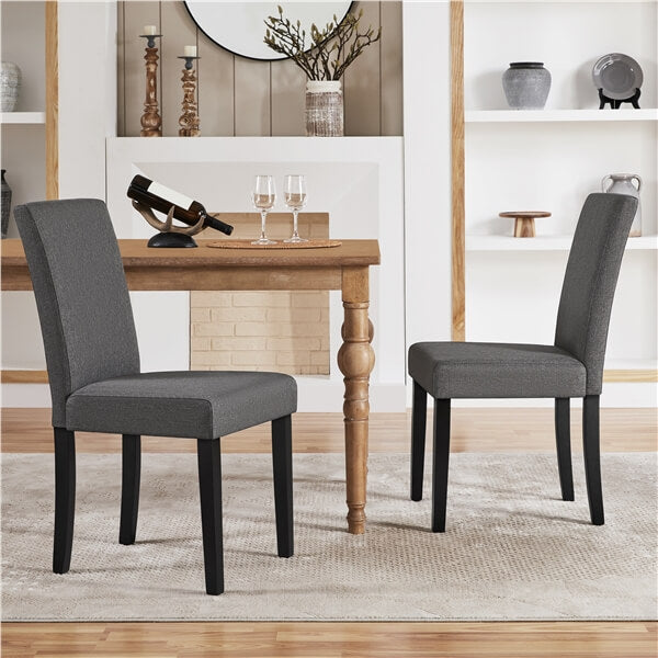 Upholstered Dining Chairs, Set of 6, with Sturdy Wooden Legs — lifestyle view