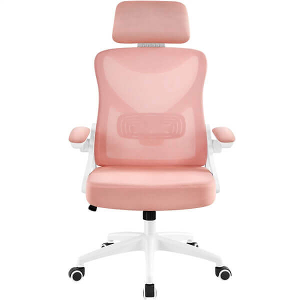 High-Back Mesh Office Chair with Flip-Up Armrests & Lumbar Support — detail view
