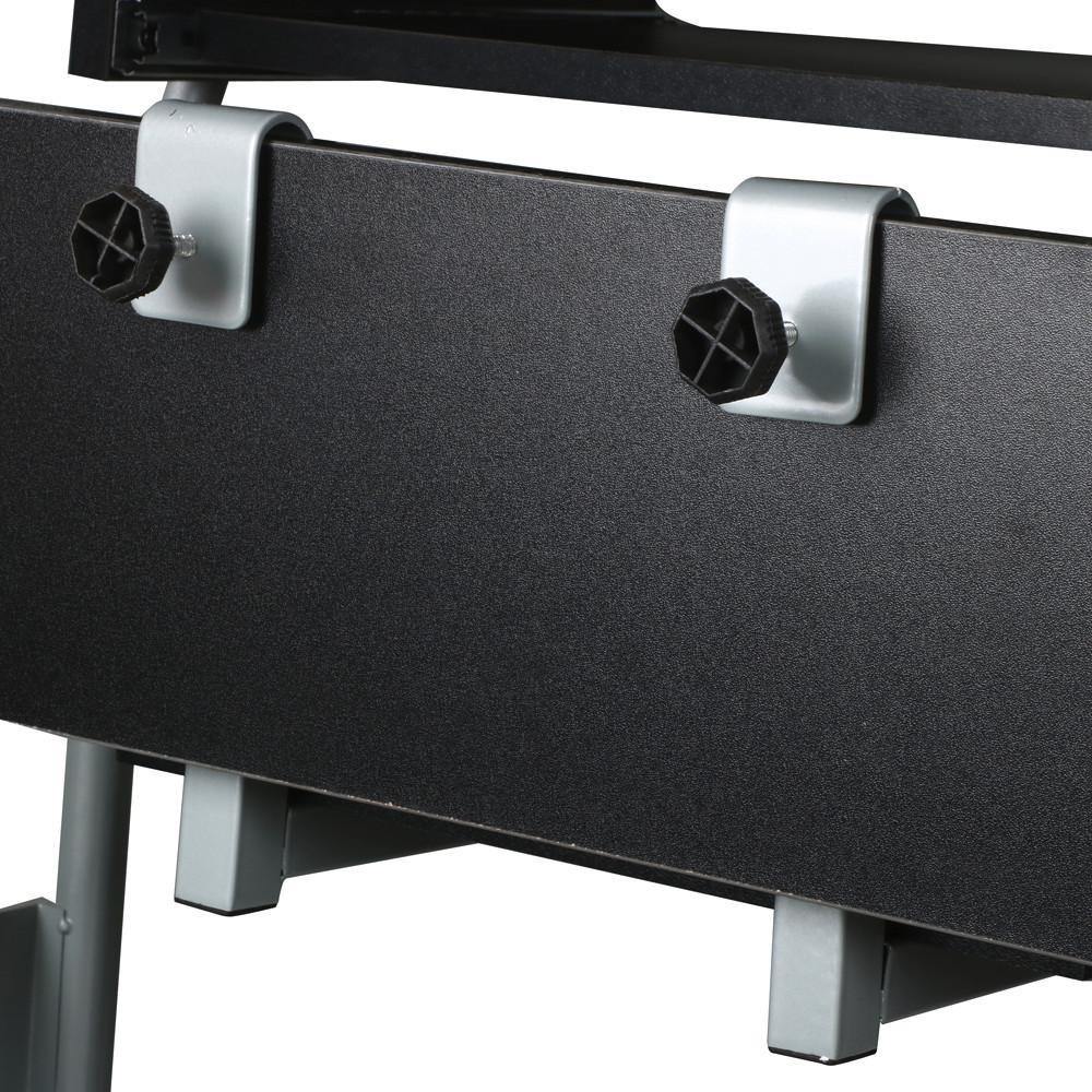 3-Tier Mobile Computer Desk with Keyboard Tray & Locking Wheels — front view
