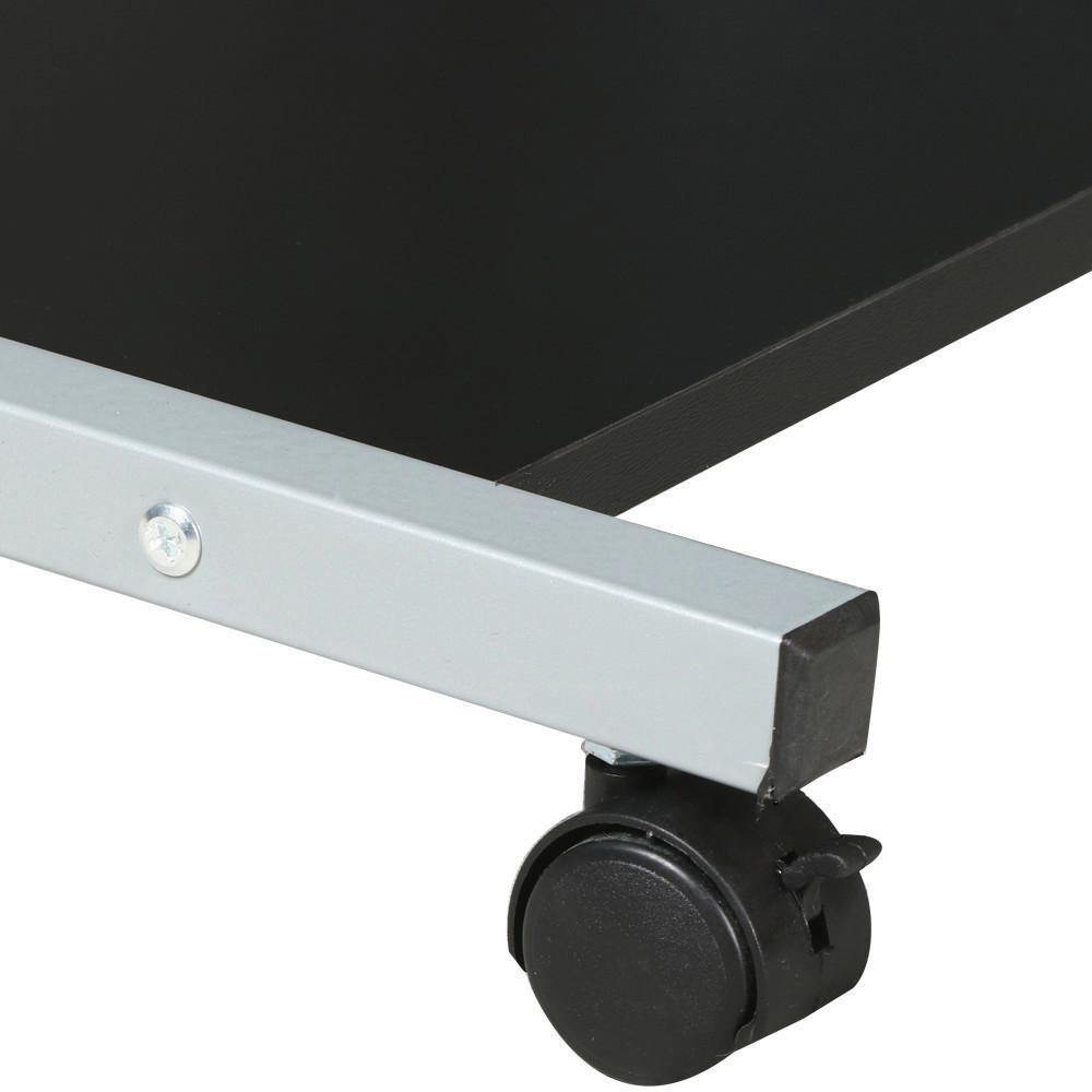 Brennware 3-Tier Mobile Computer Desk Keyboard Tray Locking Wheels – side view