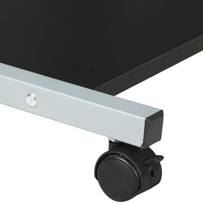 Brennware 3-Tier Mobile Computer Desk Keyboard Tray Locking Wheels – side view