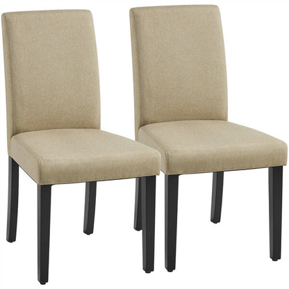 Upholstered Dining Chairs, Set of 6, with Sturdy Wooden Legs — detail view