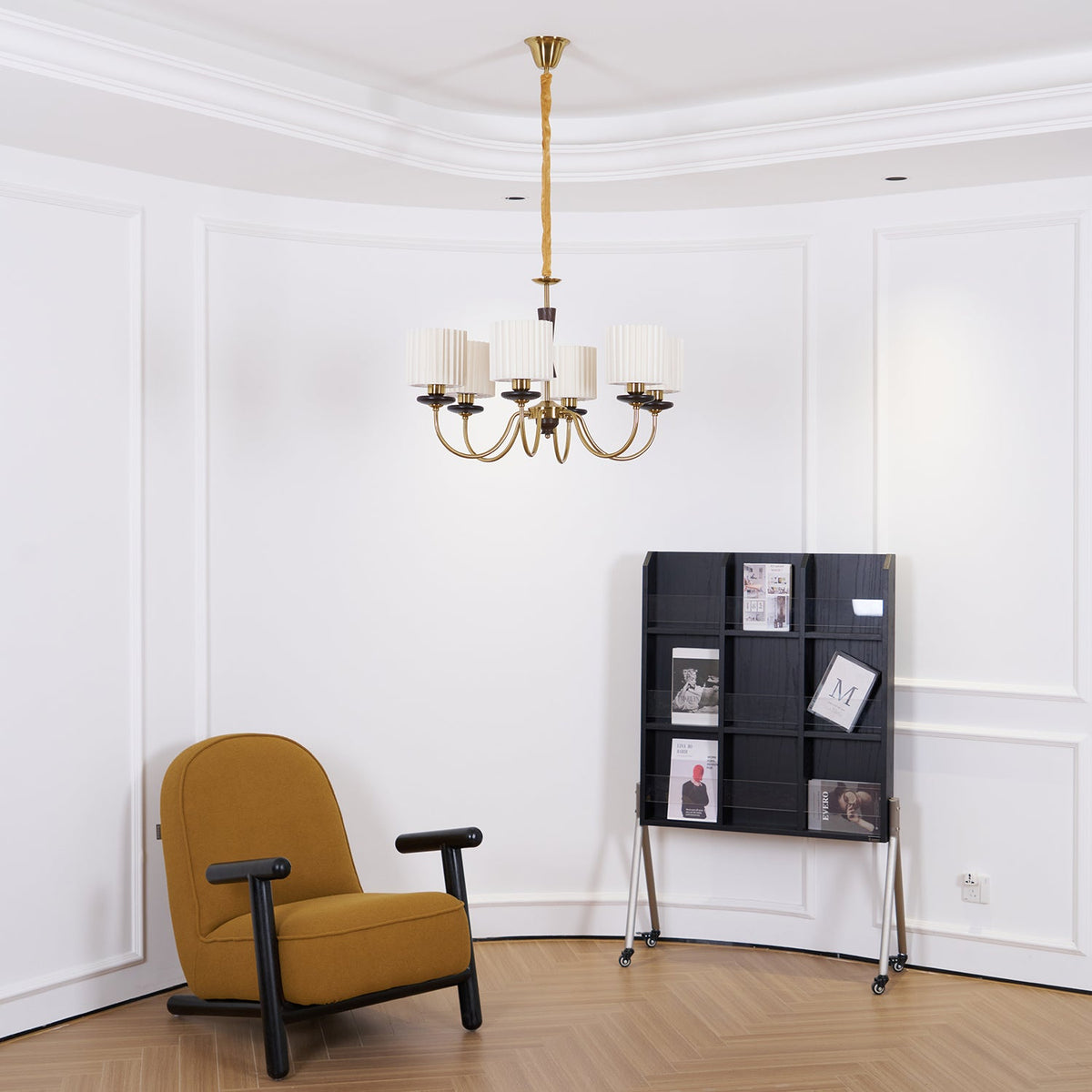 Walnut Copper Chandelier with Dimmable LED