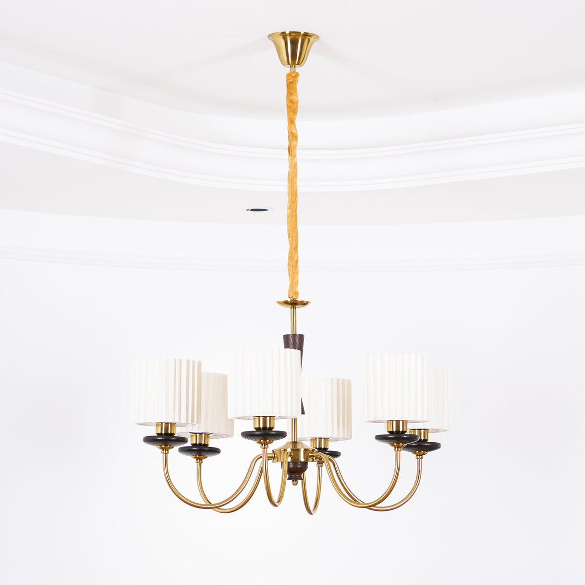 Walnut Copper Chandelier with Dimmable LED