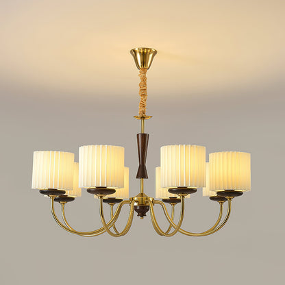 Walnut Copper Chandelier with Dimmable LED — side view