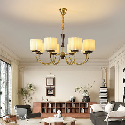 Walnut Copper Chandelier with Dimmable LED — alternate angle
