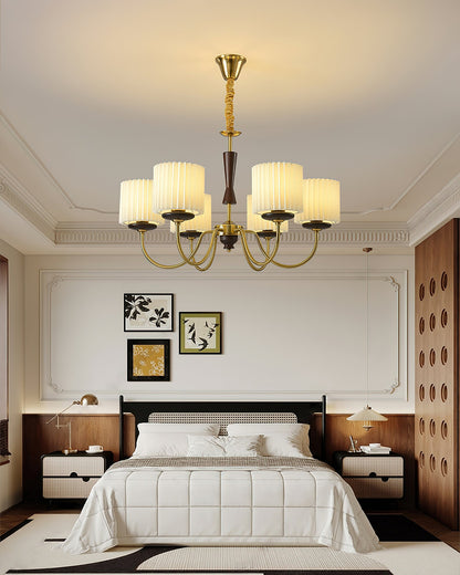 Walnut Copper Chandelier with Dimmable LED
