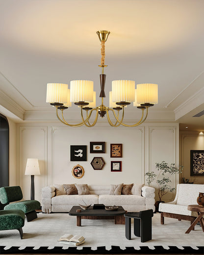 Walnut Copper Chandelier with Dimmable LED