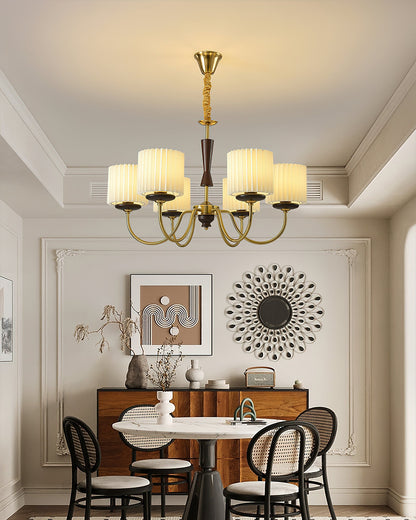 Walnut Copper Chandelier with Dimmable LED