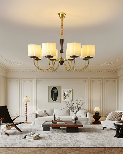 Walnut Copper Chandelier with Dimmable LED