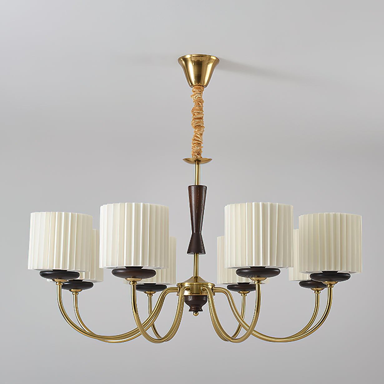 Walnut Copper Chandelier with Dimmable LED