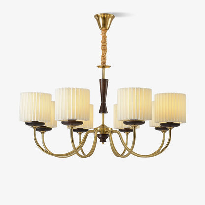 Walnut Copper Chandelier with Dimmable LED