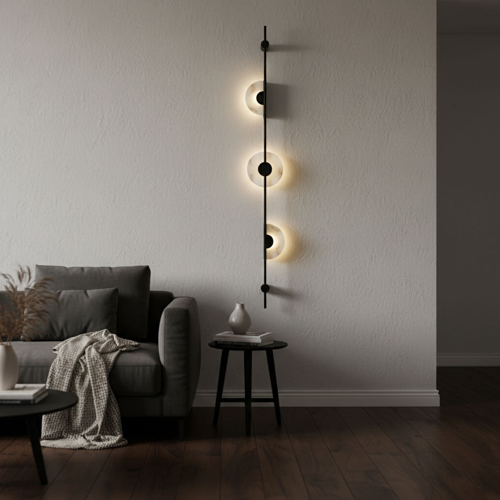 Alabaster Vertical Wall Sconce, Soft Glow