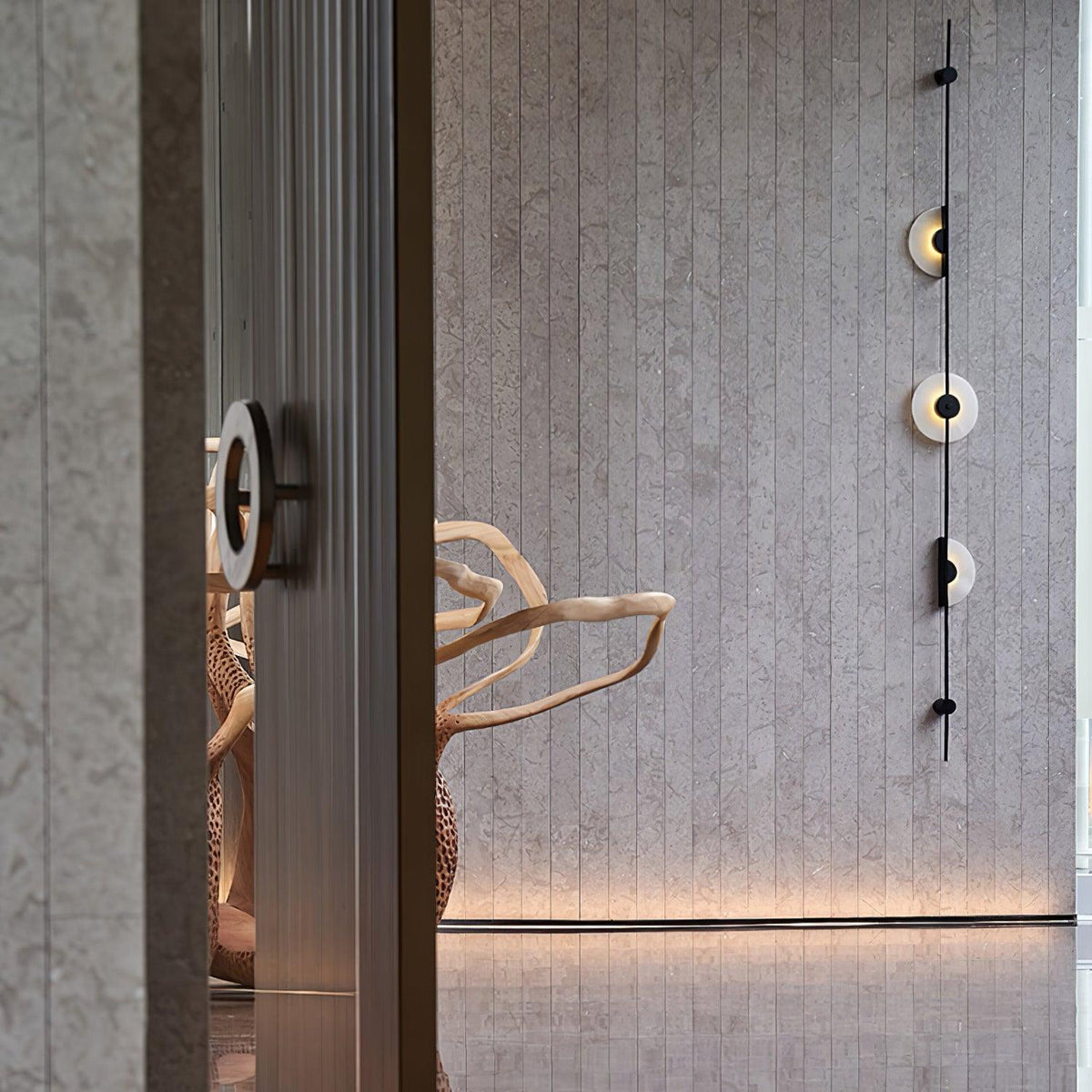 Alabaster Vertical Wall Sconce, Soft Glow