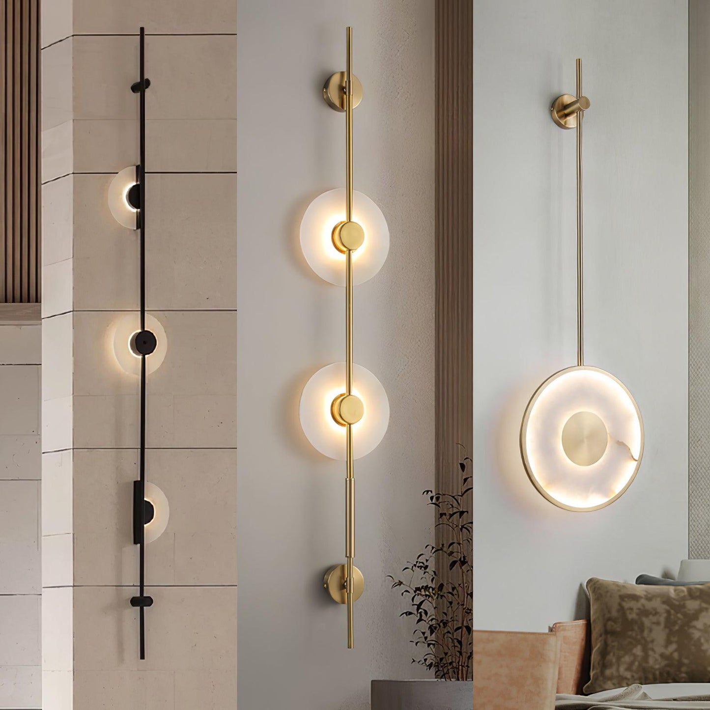 Alabaster Vertical Wall Sconce, Soft Glow