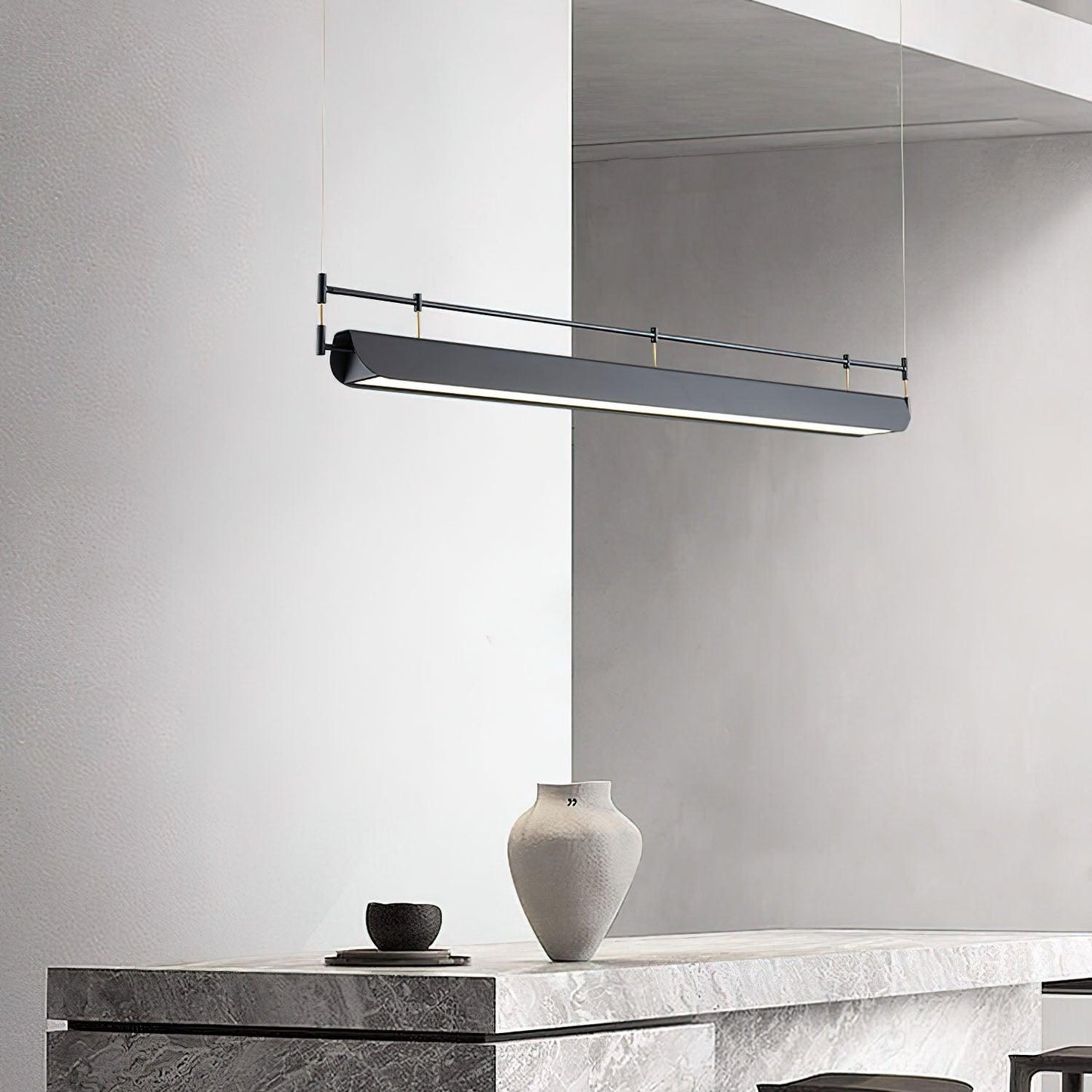 Linear Roof-Style Chandelier with Adjustable Brightness
