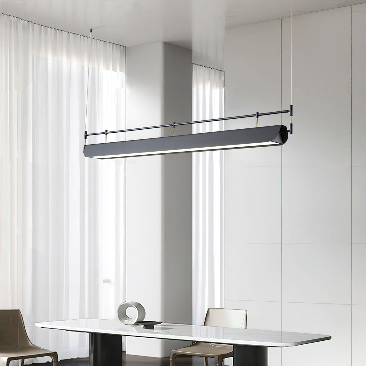 Linear Roof-Style Chandelier with Adjustable Brightness