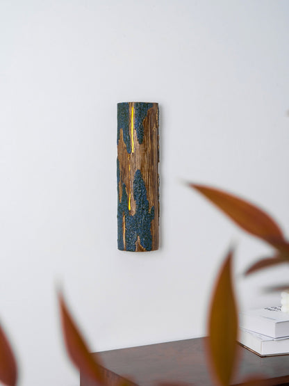 Bark-Textured Outdoor Wall Light, Waterproof Design — lifestyle view