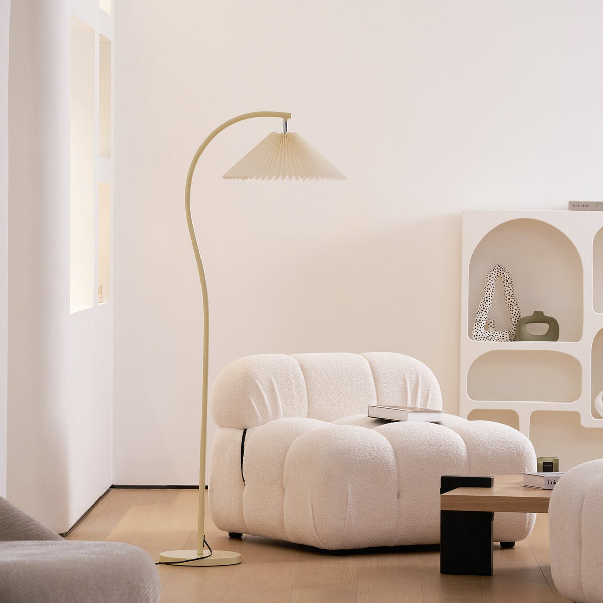 Pleated Floor Lamp with Adjustable Brightness