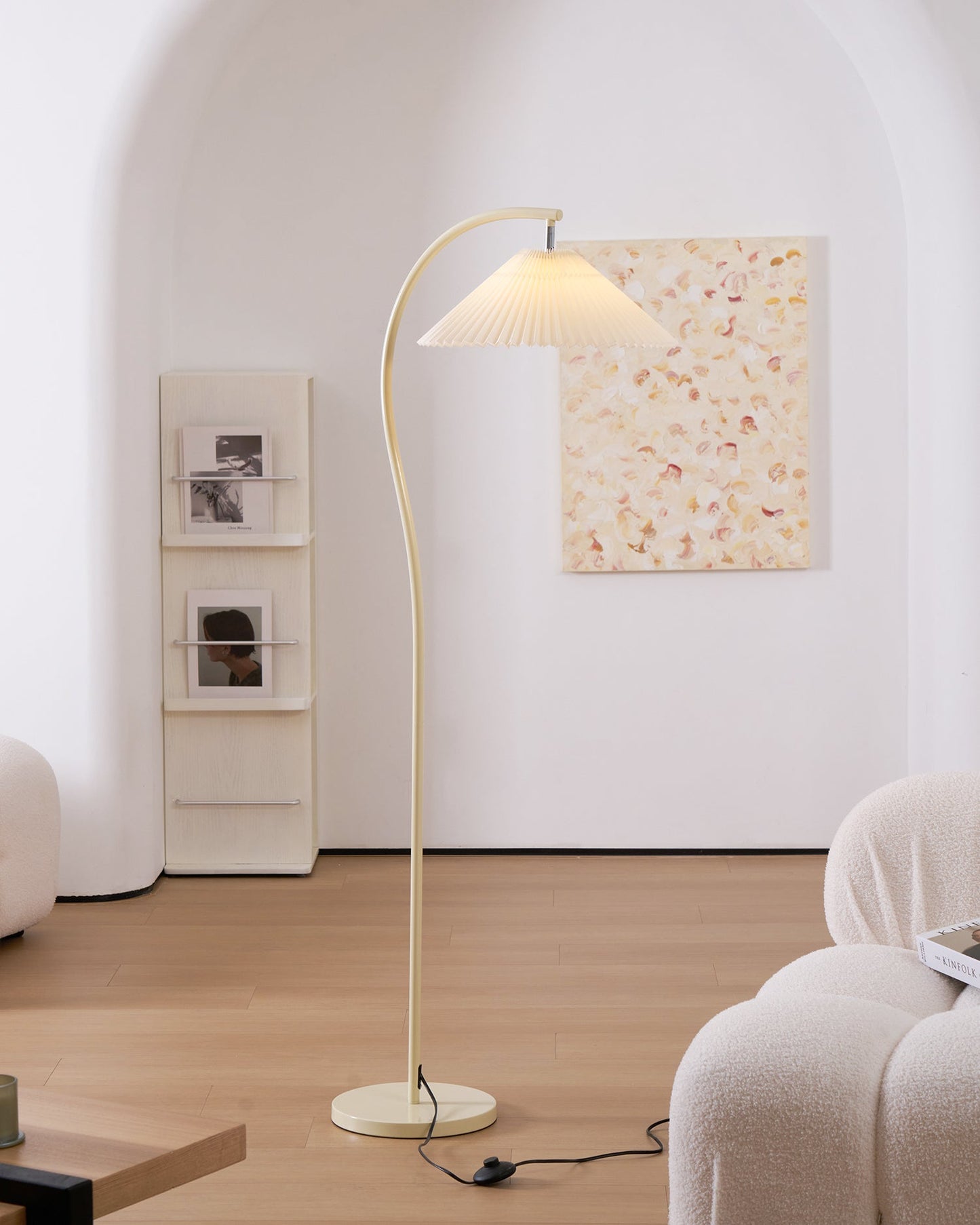 Pleated Floor Lamp with Adjustable Brightness — lifestyle view