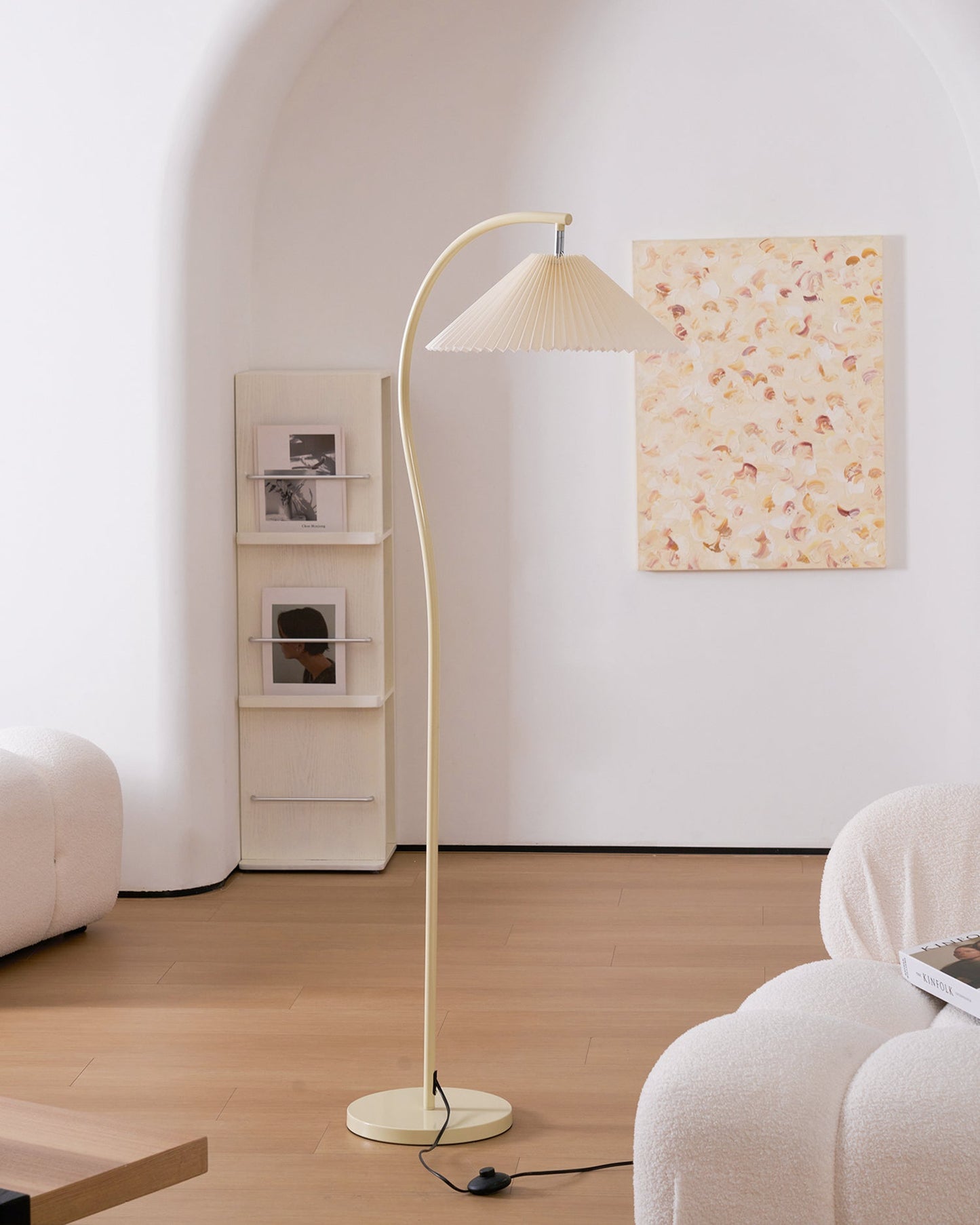 Pleated Floor Lamp with Adjustable Brightness — front view