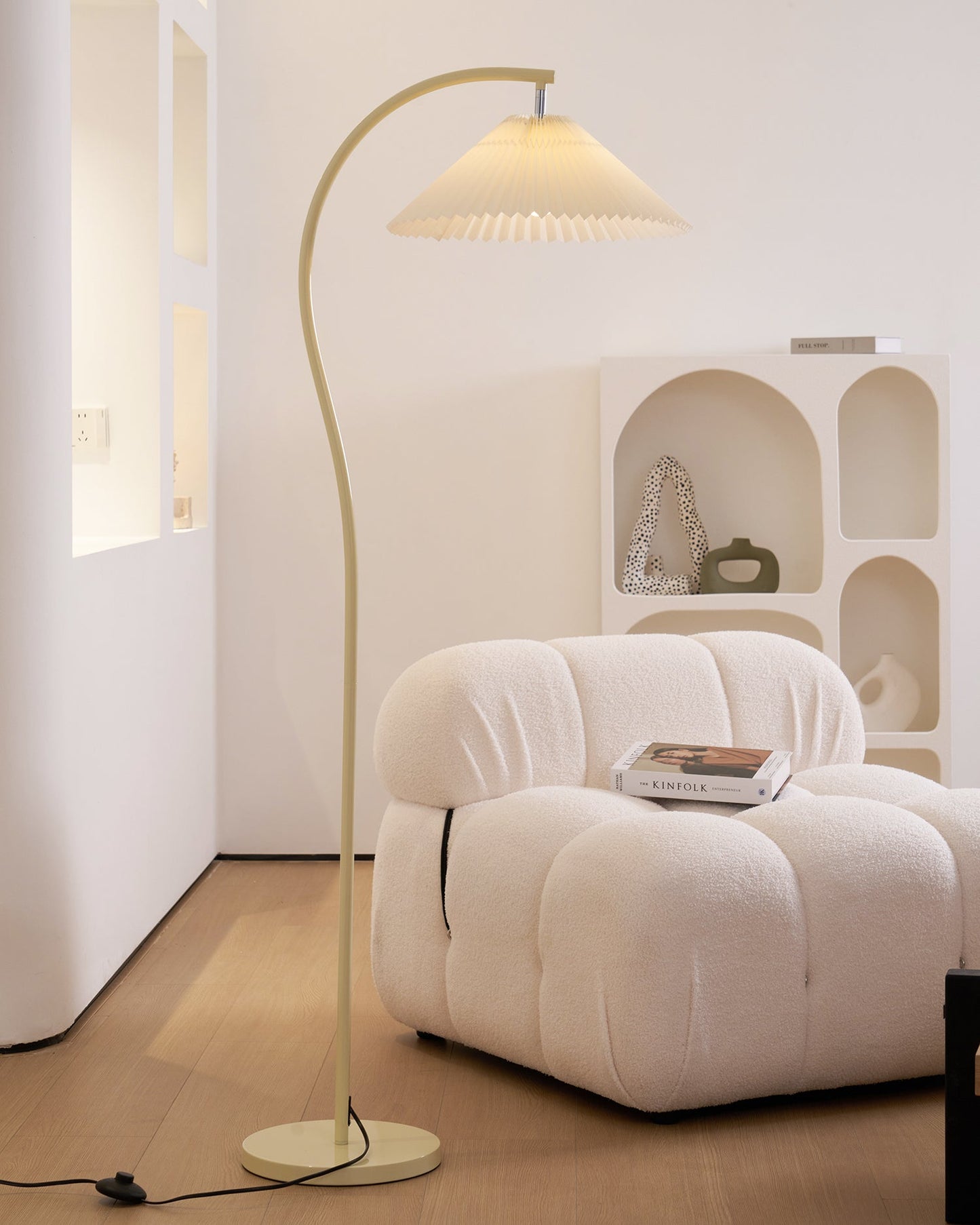 Pleated Floor Lamp with Adjustable Brightness