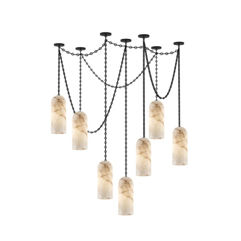 Cascading Capsule Chandelier with Adjustable Heads