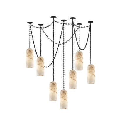 Cascading Capsule Chandelier with Adjustable Heads