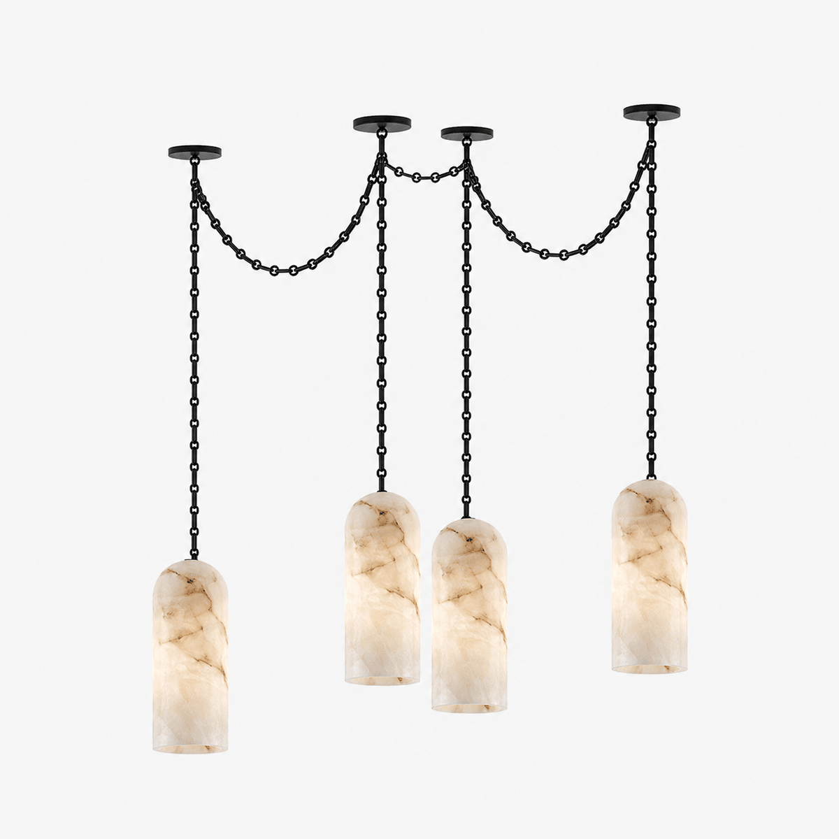Cascading Capsule Chandelier with Adjustable Heads
