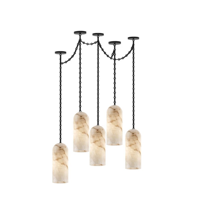 Cascading Capsule Chandelier with Adjustable Heads — front view