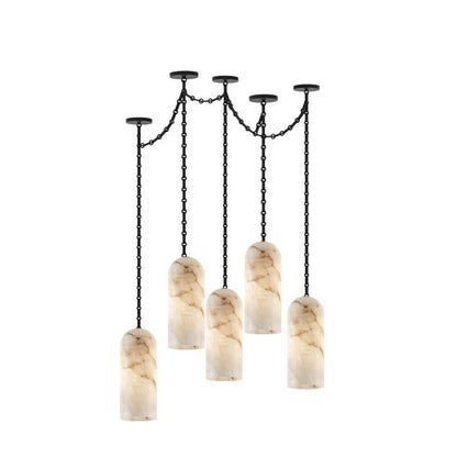 Cascading Capsule Chandelier with Adjustable Heads — front view