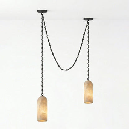 Cascading Capsule Chandelier with Adjustable Heads — detail view