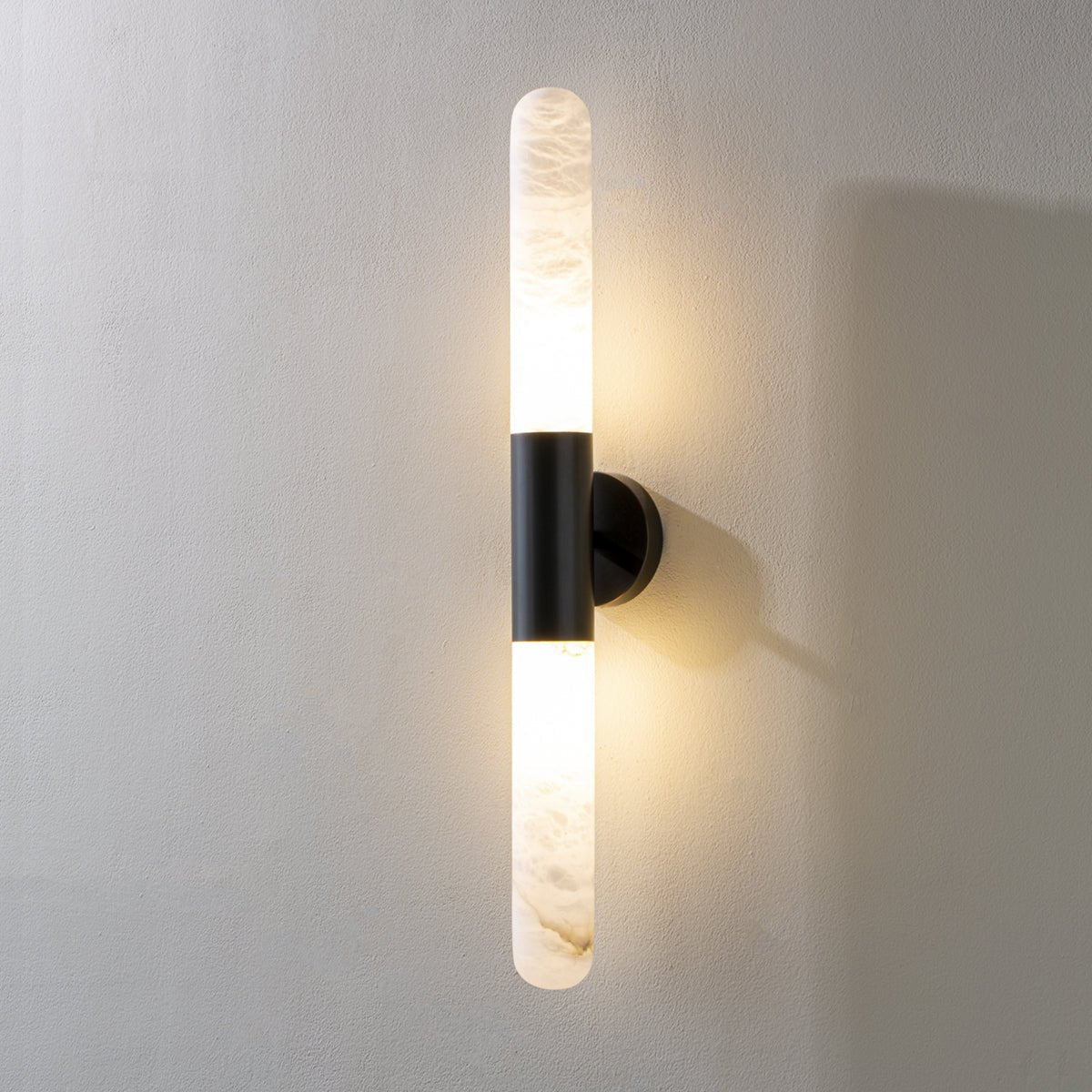 Alabaster Wall Light, Energy Efficient LED — side view